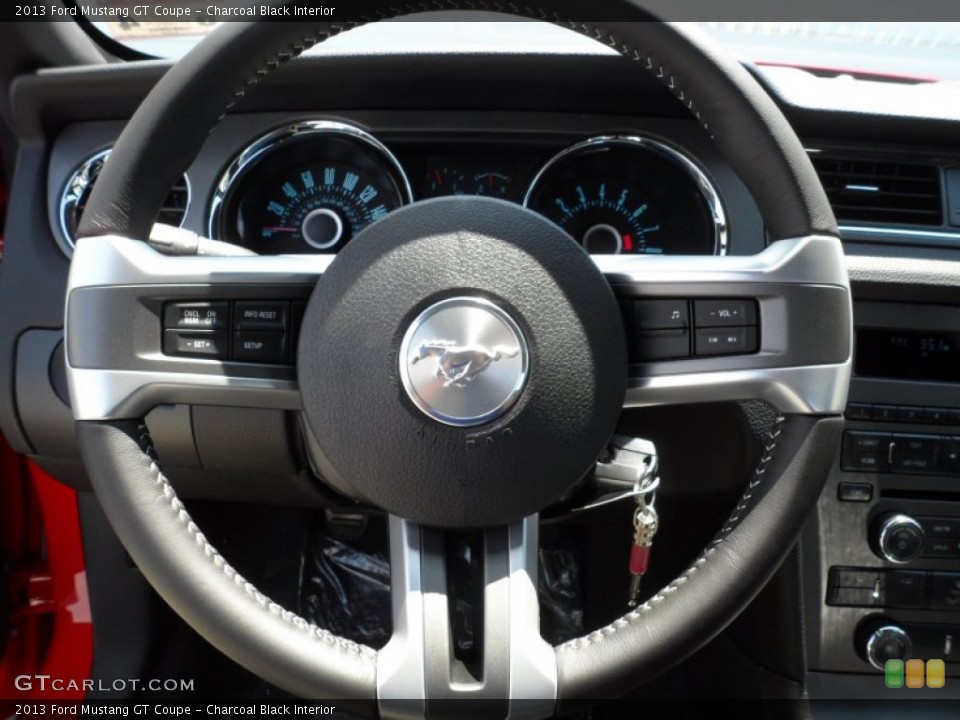 Charcoal Black Interior Steering Wheel for the 2013 Ford Mustang GT Coupe #66995752