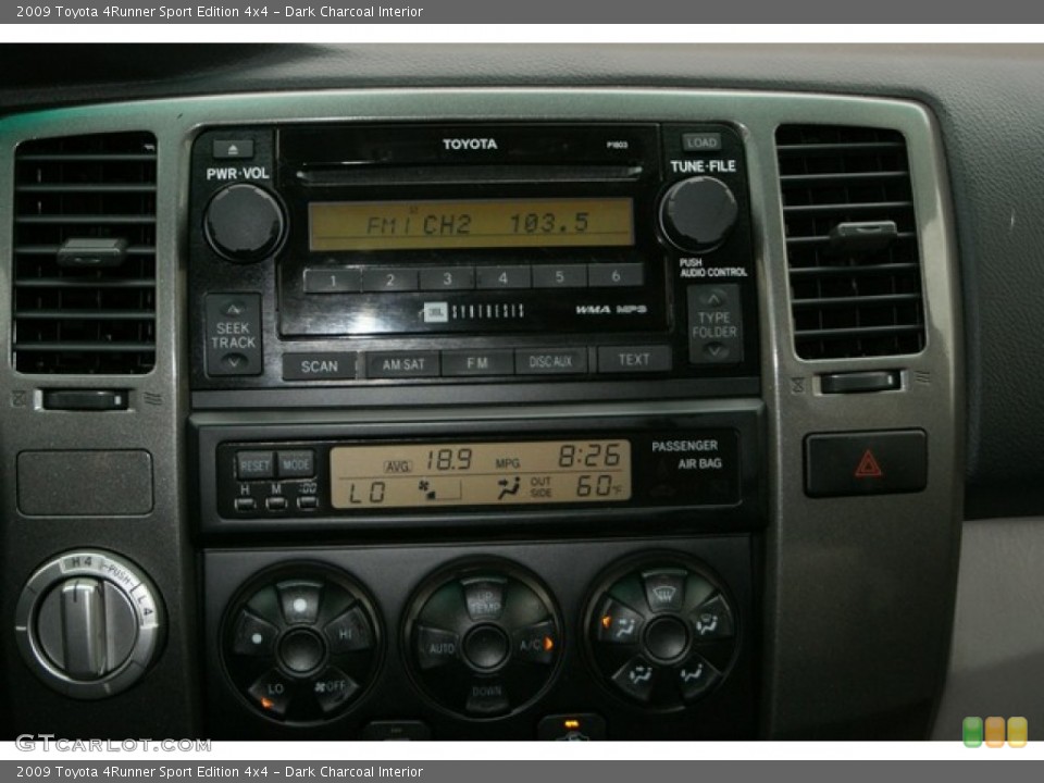 Dark Charcoal Interior Controls for the 2009 Toyota 4Runner Sport Edition 4x4 #66996064
