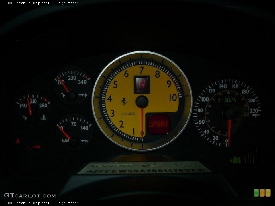 Beige Interior Gauges for the 2006 Ferrari F430 Spider F1 #67000627