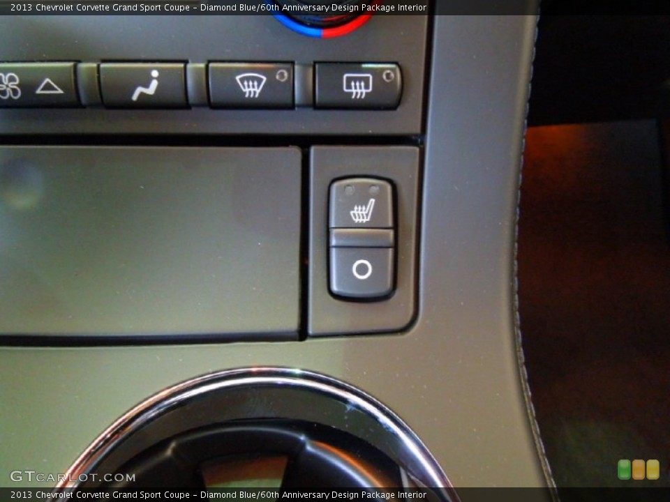 Diamond Blue/60th Anniversary Design Package Interior Controls for the 2013 Chevrolet Corvette Grand Sport Coupe #67001815