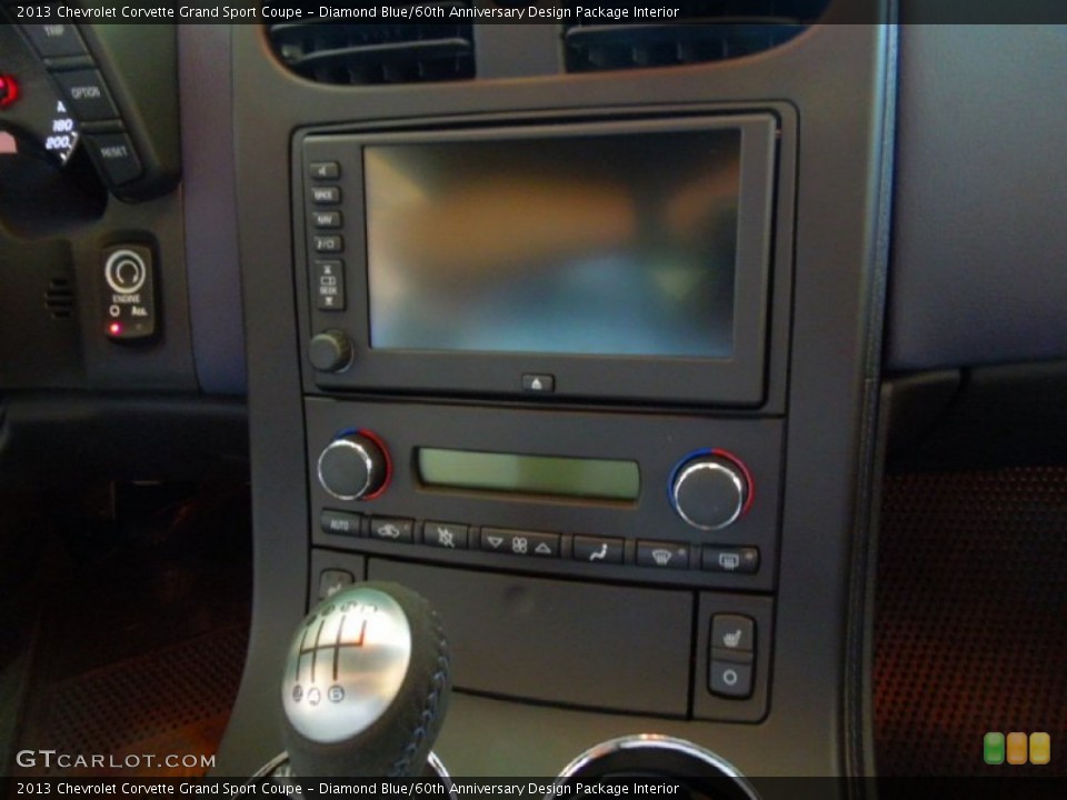 Diamond Blue/60th Anniversary Design Package Interior Controls for the 2013 Chevrolet Corvette Grand Sport Coupe #67002025