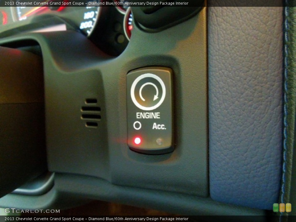 Diamond Blue/60th Anniversary Design Package Interior Controls for the 2013 Chevrolet Corvette Grand Sport Coupe #67002034