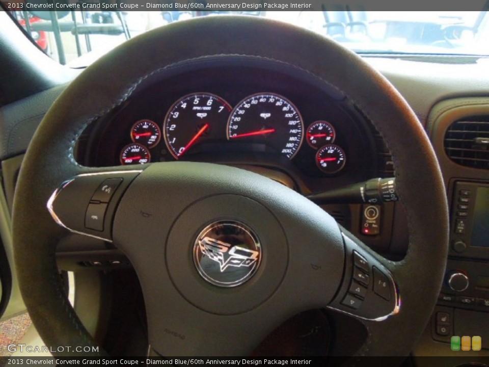Diamond Blue/60th Anniversary Design Package Interior Steering Wheel for the 2013 Chevrolet Corvette Grand Sport Coupe #67002043