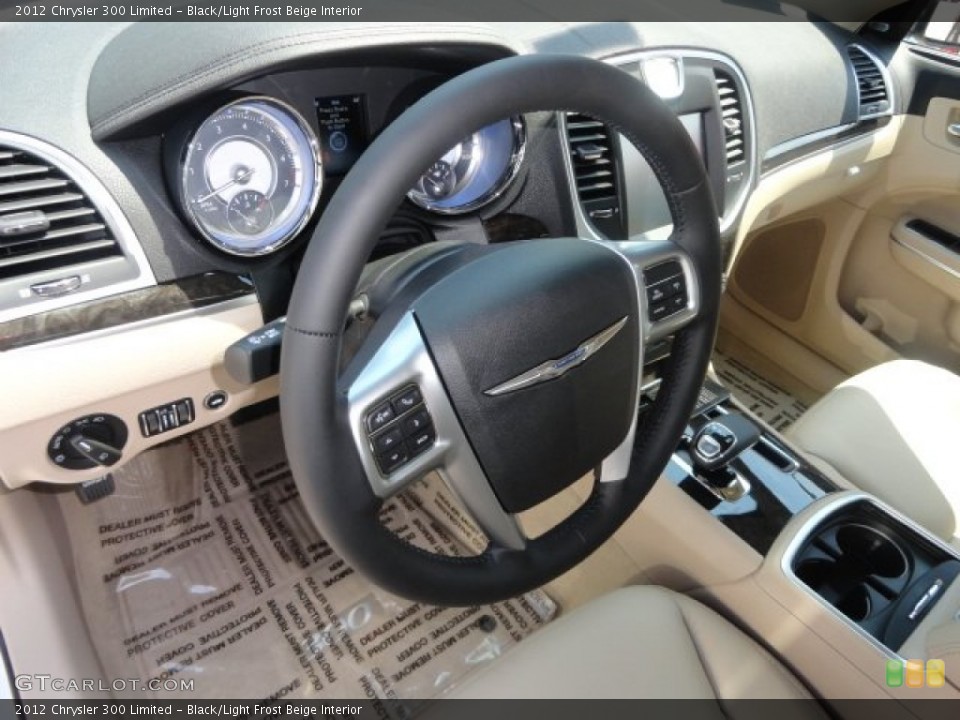 Black/Light Frost Beige Interior Steering Wheel for the 2012 Chrysler 300 Limited #67010257