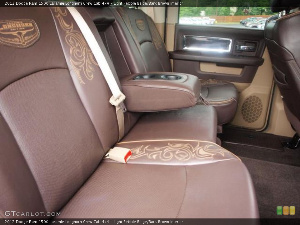 Light Pebble Beige/Bark Brown Interior Rear Seat for the 2012 Dodge Ram 1500 Laramie Longhorn Crew Cab 4x4 #67039125