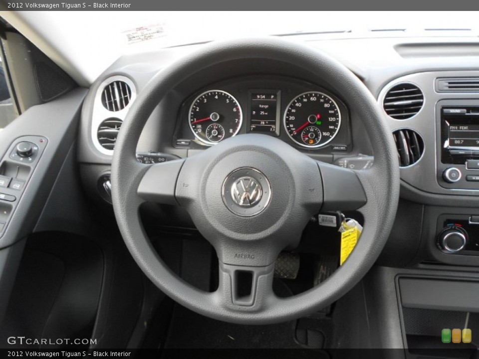 Black Interior Steering Wheel for the 2012 Volkswagen Tiguan S #67039779