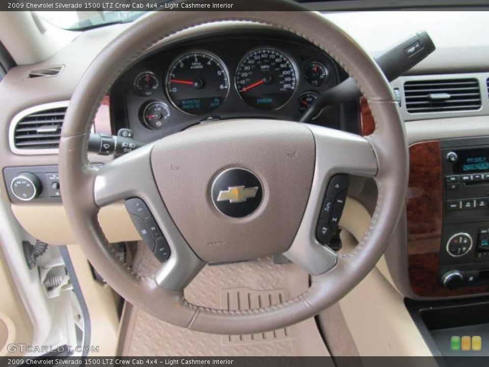 Light Cashmere Interior Steering Wheel for the 2009 Chevrolet Silverado 1500 LTZ Crew Cab 4x4 #67053714