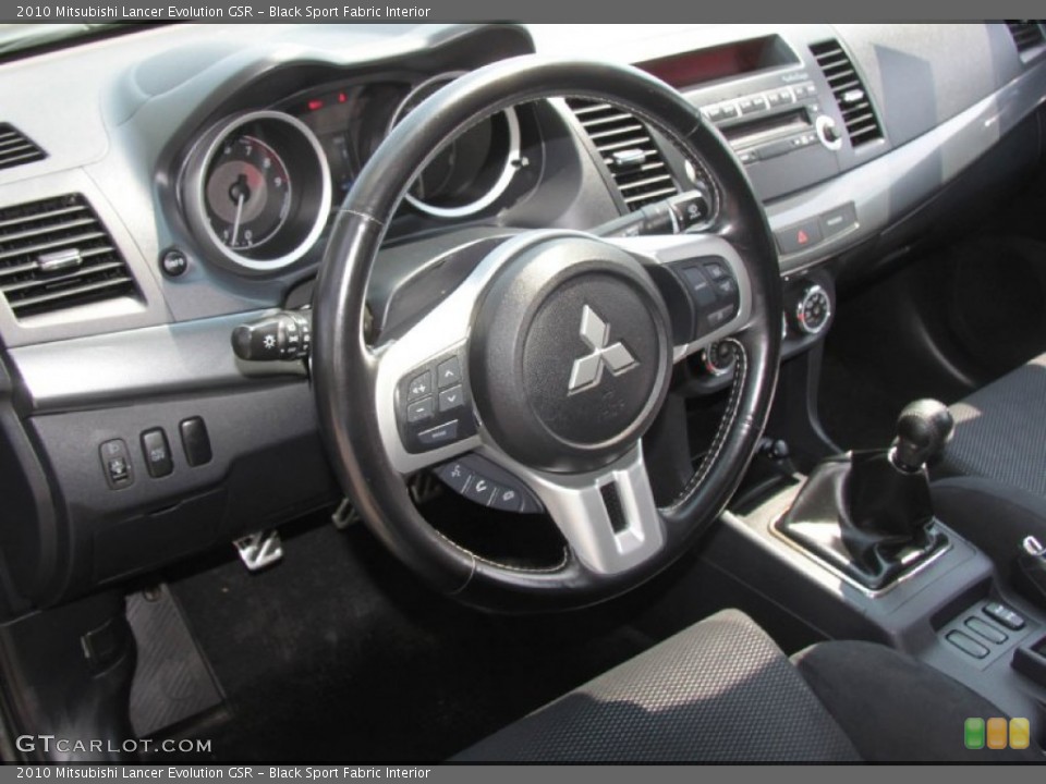Black Sport Fabric Interior Steering Wheel for the 2010 Mitsubishi Lancer Evolution GSR #67054698