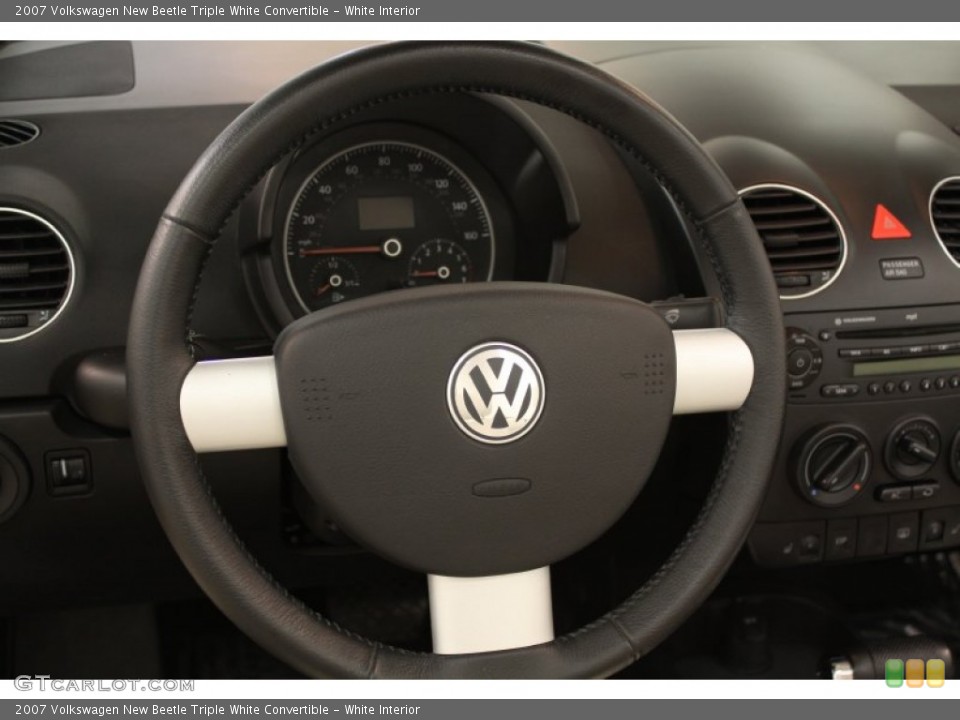 White Interior Steering Wheel for the 2007 Volkswagen New Beetle Triple White Convertible #67066362