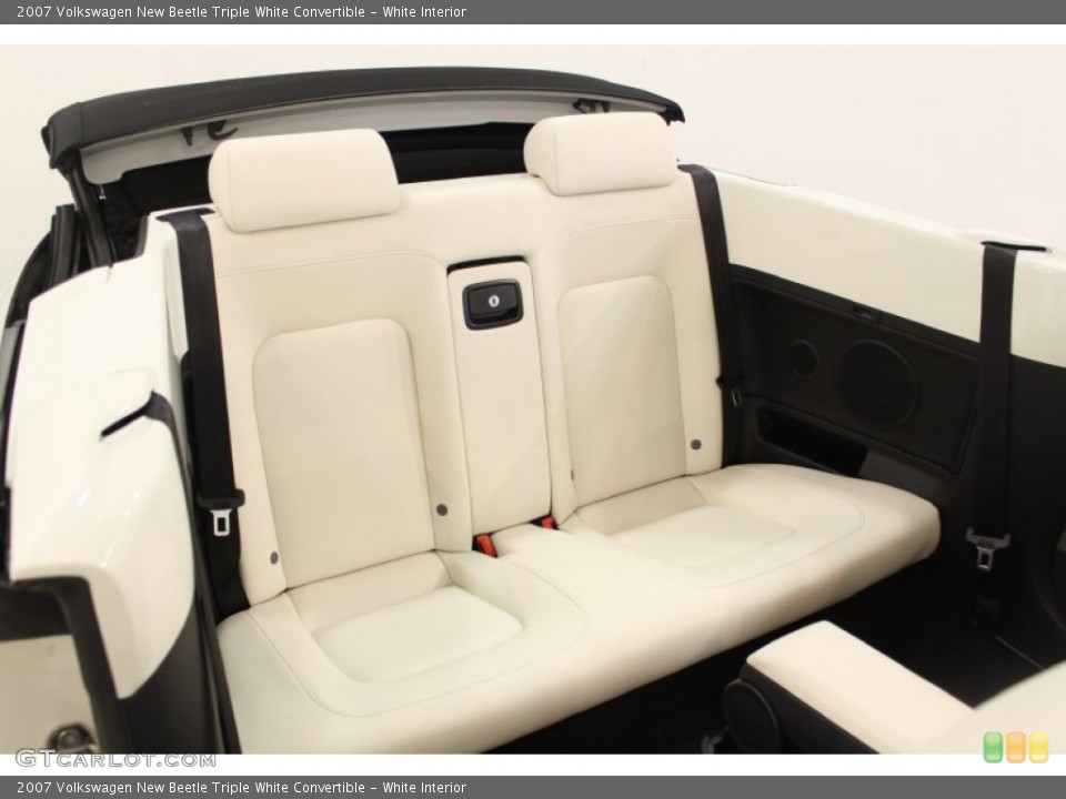 White Interior Rear Seat for the 2007 Volkswagen New Beetle Triple White Convertible #67066428