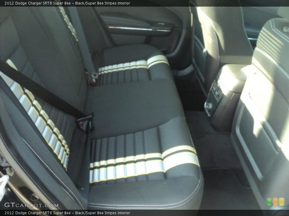 Black/Super Bee Stripes Interior Rear Seat for the 2012 Dodge Charger SRT8 Super Bee #67068546