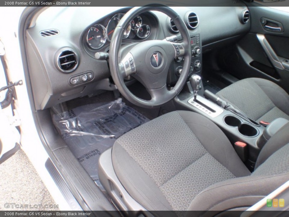 Ebony Black Interior Prime Interior for the 2008 Pontiac G6 V6 Sedan #67072378
