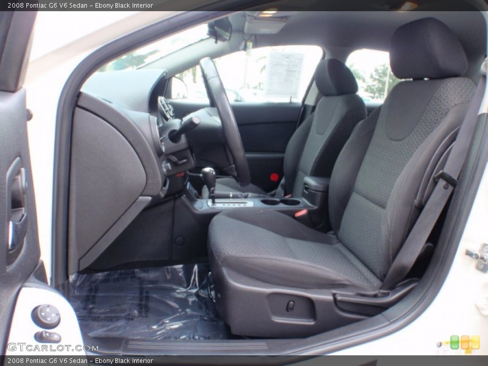 Ebony Black Interior Photo for the 2008 Pontiac G6 V6 Sedan #67072384