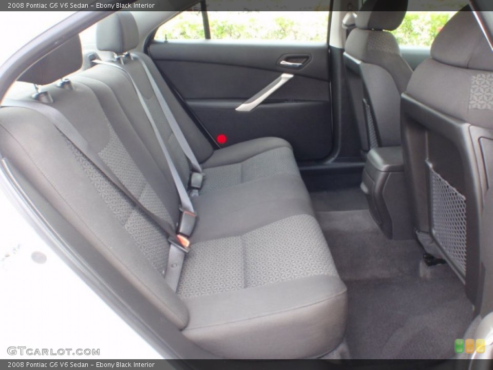 Ebony Black Interior Rear Seat for the 2008 Pontiac G6 V6 Sedan #67072408