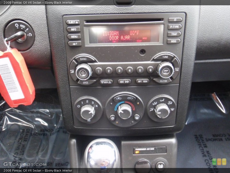 Ebony Black Interior Controls for the 2008 Pontiac G6 V6 Sedan #67072426