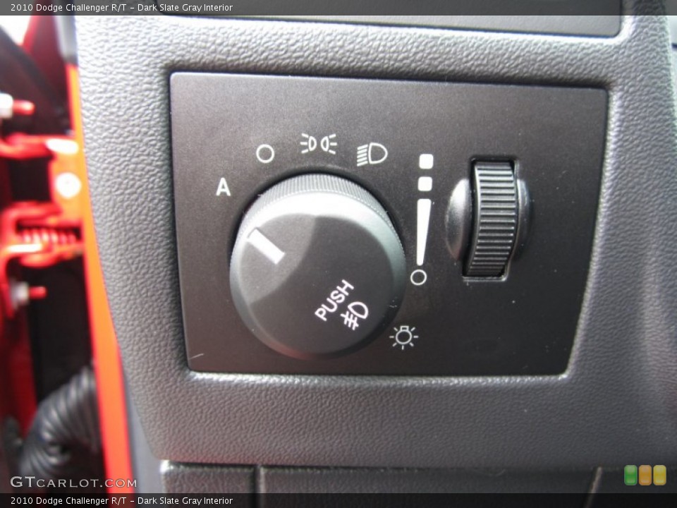 Dark Slate Gray Interior Controls for the 2010 Dodge Challenger R/T #67081906