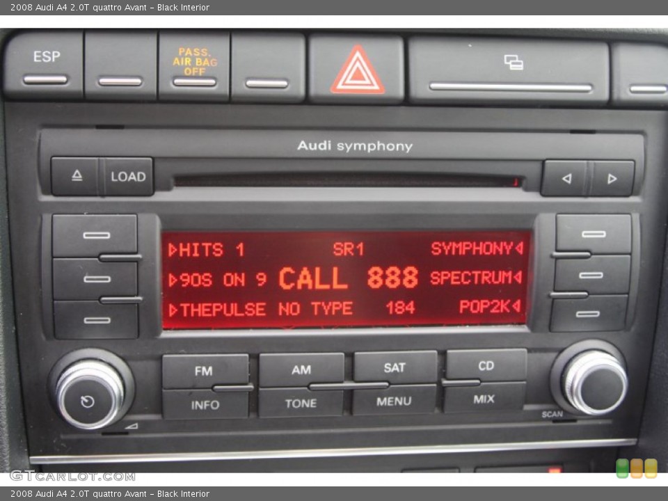 Black Interior Audio System for the 2008 Audi A4 2.0T quattro Avant #67085467
