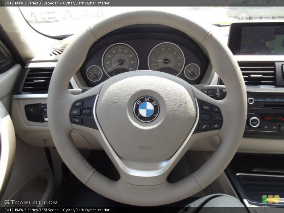 Oyster/Dark Oyster Interior Steering Wheel for the 2012 BMW 3 Series 335i Sedan #67087804