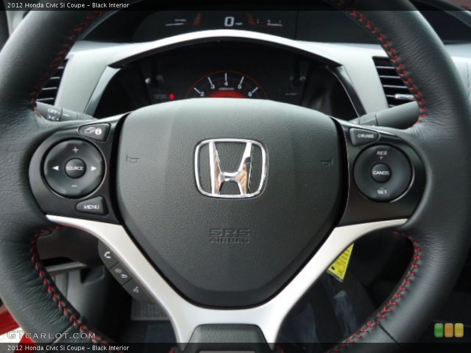 Black Interior Steering Wheel for the 2012 Honda Civic Si Coupe #67096352