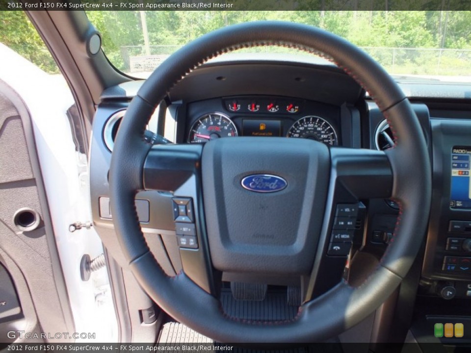 FX Sport Appearance Black/Red Interior Steering Wheel for the 2012 Ford F150 FX4 SuperCrew 4x4 #67107641