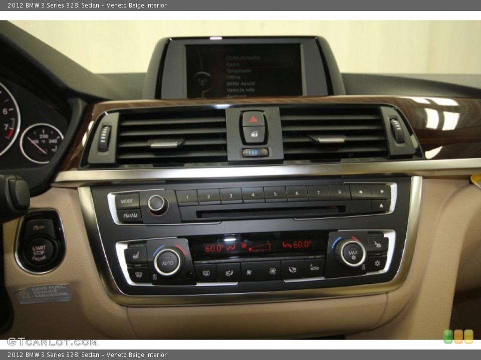 Veneto Beige Interior Controls for the 2012 BMW 3 Series 328i Sedan #67119776