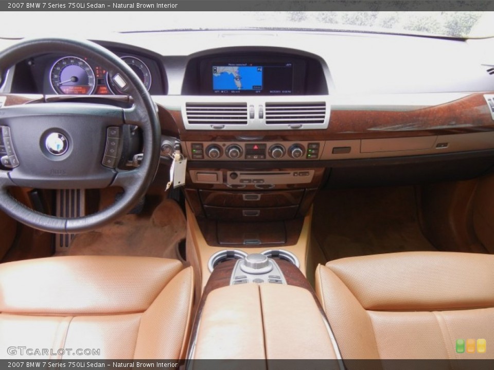 Natural Brown Interior Dashboard for the 2007 BMW 7 Series 750Li Sedan #67121984