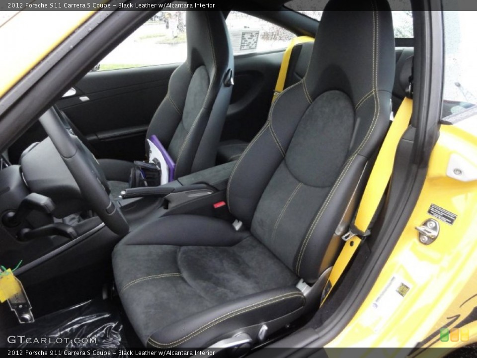 Black Leather w/Alcantara Interior Front Seat for the 2012 Porsche 911 Carrera S Coupe #67125662