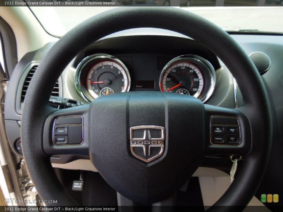 Black/Light Graystone Interior Steering Wheel for the 2012 Dodge Grand Caravan SXT #67138509