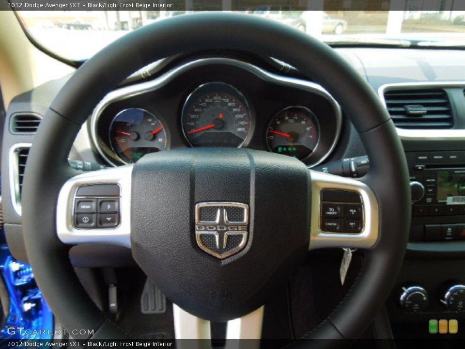 Black/Light Frost Beige Interior Steering Wheel for the 2012 Dodge Avenger SXT #67140788