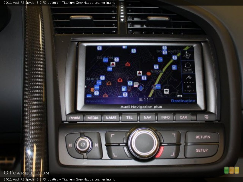 Titanium Grey Nappa Leather Interior Navigation for the 2011 Audi R8 Spyder 5.2 FSI quattro #67148060
