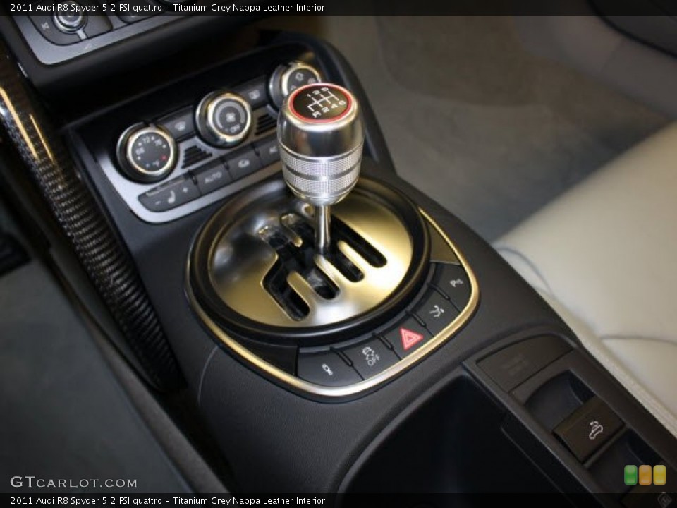Titanium Grey Nappa Leather Interior Transmission for the 2011 Audi R8 Spyder 5.2 FSI quattro #67148078