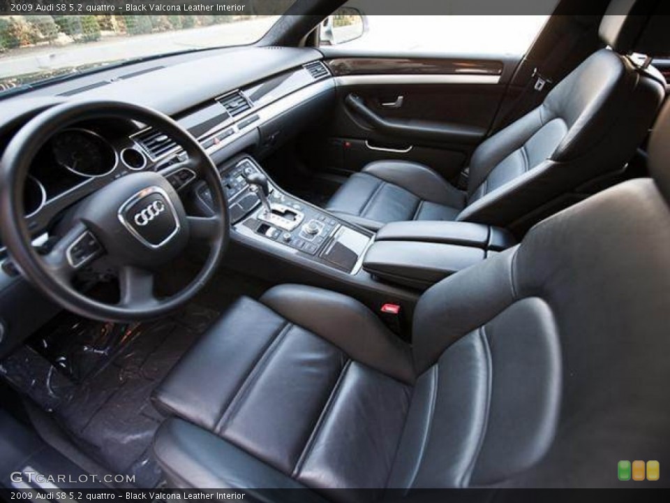 Black Valcona Leather 2009 Audi S8 Interiors