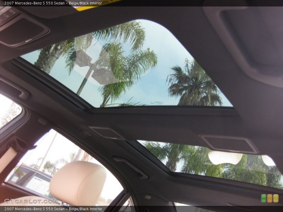 Beige/Black Interior Sunroof for the 2007 Mercedes-Benz S 550 Sedan #67156397