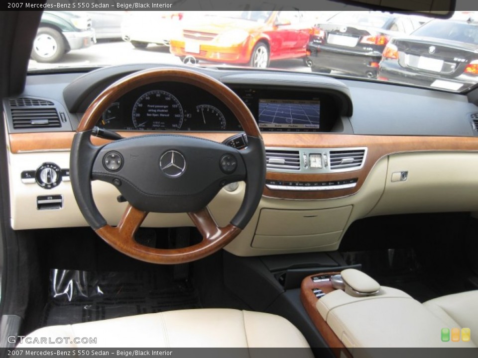 Beige/Black Interior Dashboard for the 2007 Mercedes-Benz S 550 Sedan #67156403