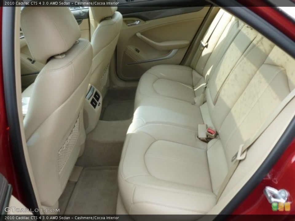 Cashmere/Cocoa Interior Rear Seat for the 2010 Cadillac CTS 4 3.0 AWD Sedan #67162526