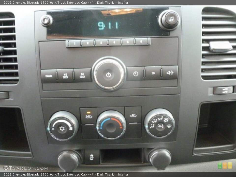 Dark Titanium Interior Controls for the 2012 Chevrolet Silverado 1500 Work Truck Extended Cab 4x4 #67162745