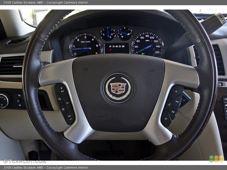 Cocoa/Light Cashmere Interior Steering Wheel for the 2008 Cadillac Escalade AWD #67163063