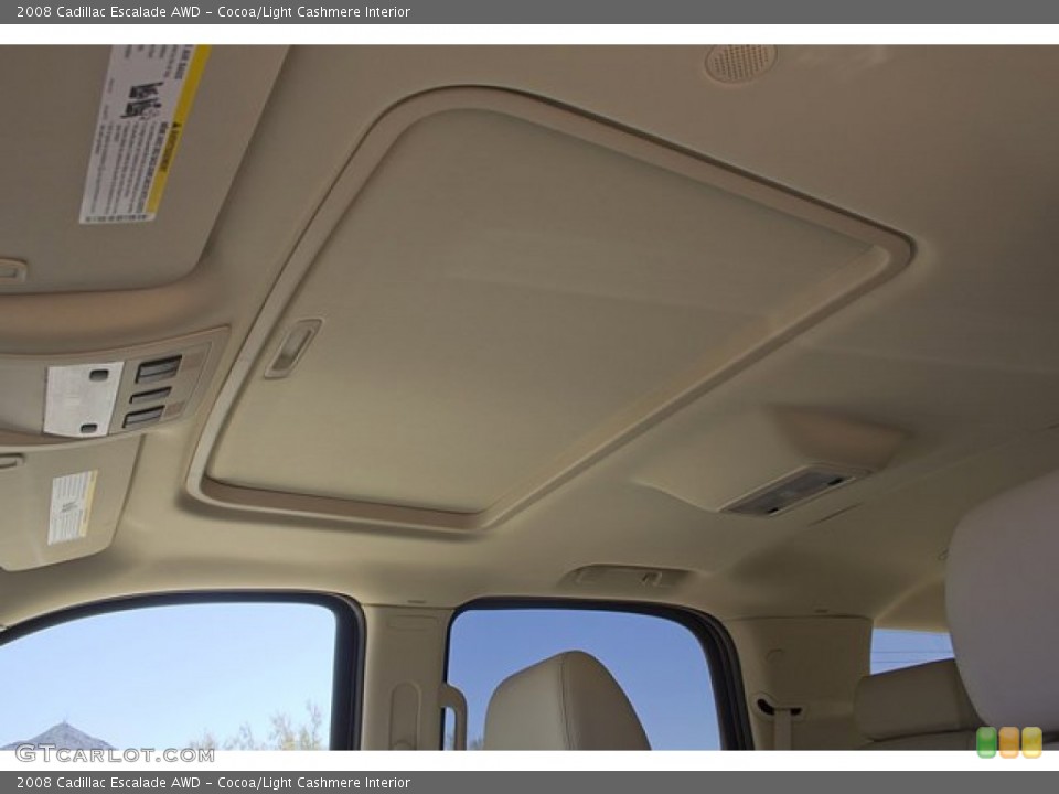 Cocoa/Light Cashmere Interior Sunroof for the 2008 Cadillac Escalade AWD #67163116