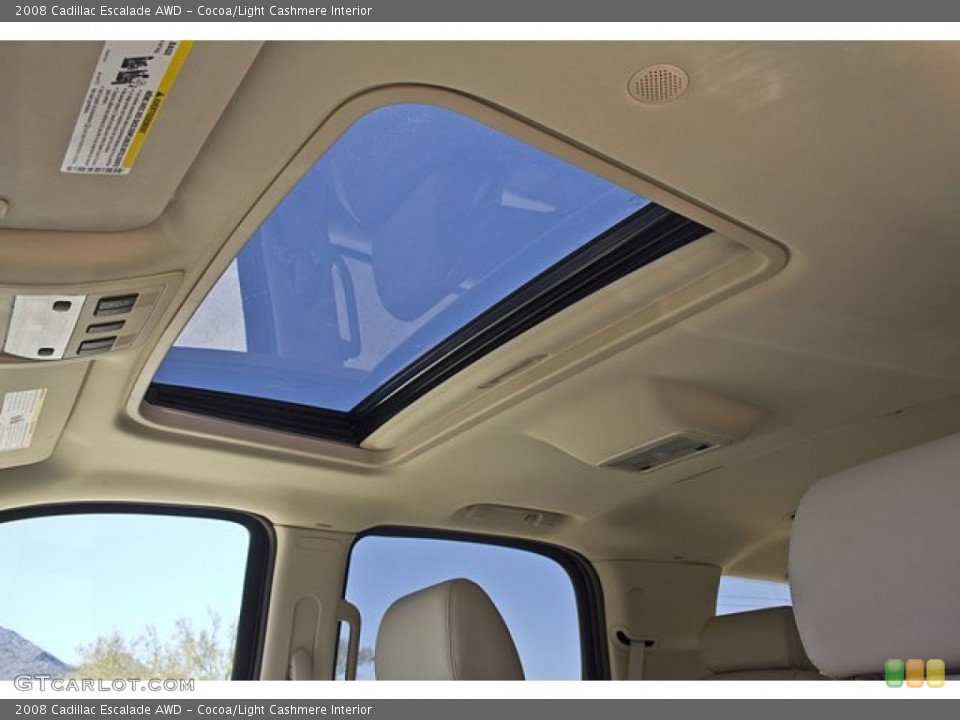 Cocoa/Light Cashmere Interior Sunroof for the 2008 Cadillac Escalade AWD #67163126