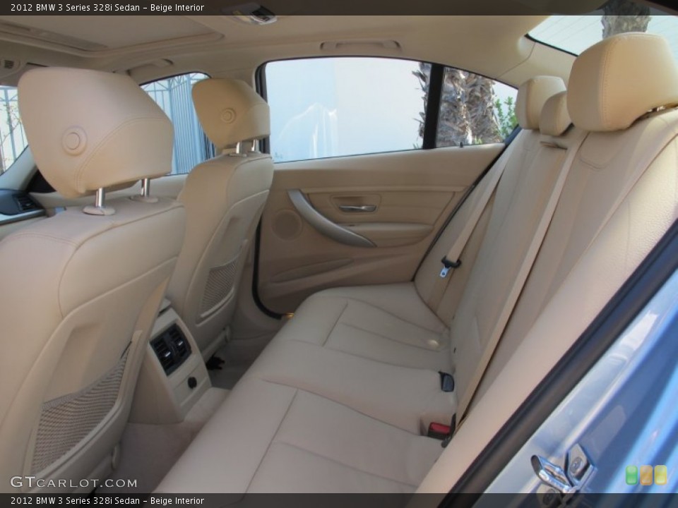Beige Interior Rear Seat for the 2012 BMW 3 Series 328i Sedan #67163660