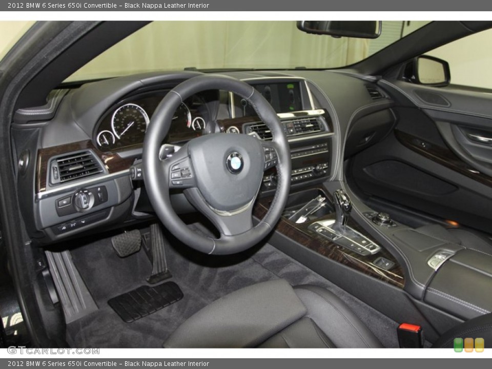 Black Nappa Leather Interior Dashboard for the 2012 BMW 6 Series 650i Convertible #67163828