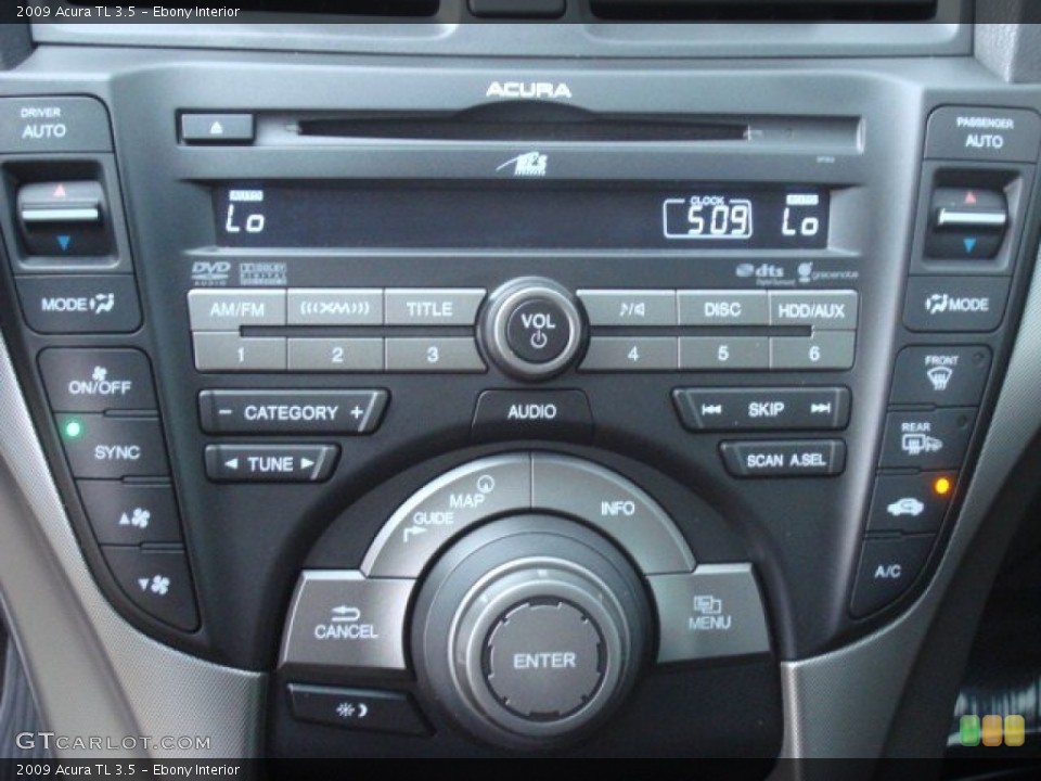 Ebony Interior Controls for the 2009 Acura TL 3.5 #67169339
