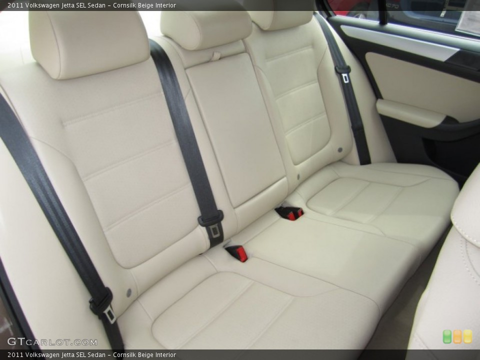 Cornsilk Beige Interior Rear Seat for the 2011 Volkswagen Jetta SEL Sedan #67172294