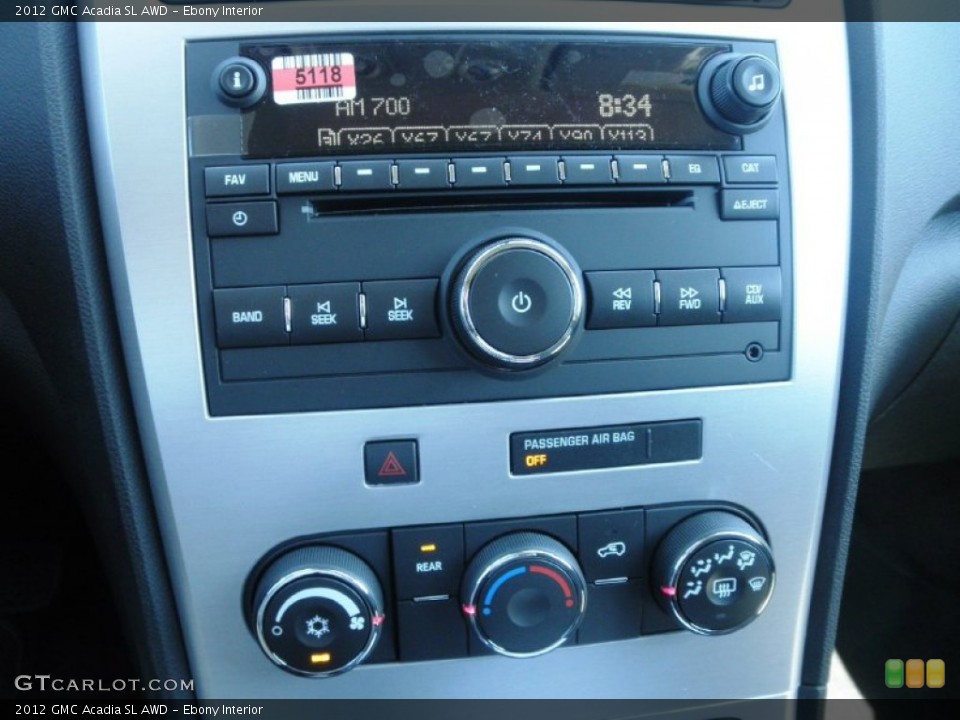 Ebony Interior Controls for the 2012 GMC Acadia SL AWD #67172795