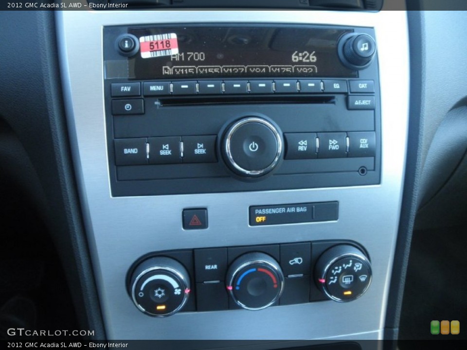 Ebony Interior Controls for the 2012 GMC Acadia SL AWD #67173350