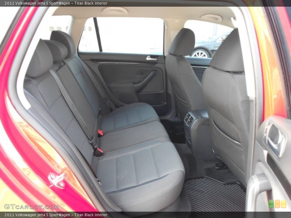 Titan Black Interior Rear Seat for the 2011 Volkswagen Jetta S SportWagen #67175840