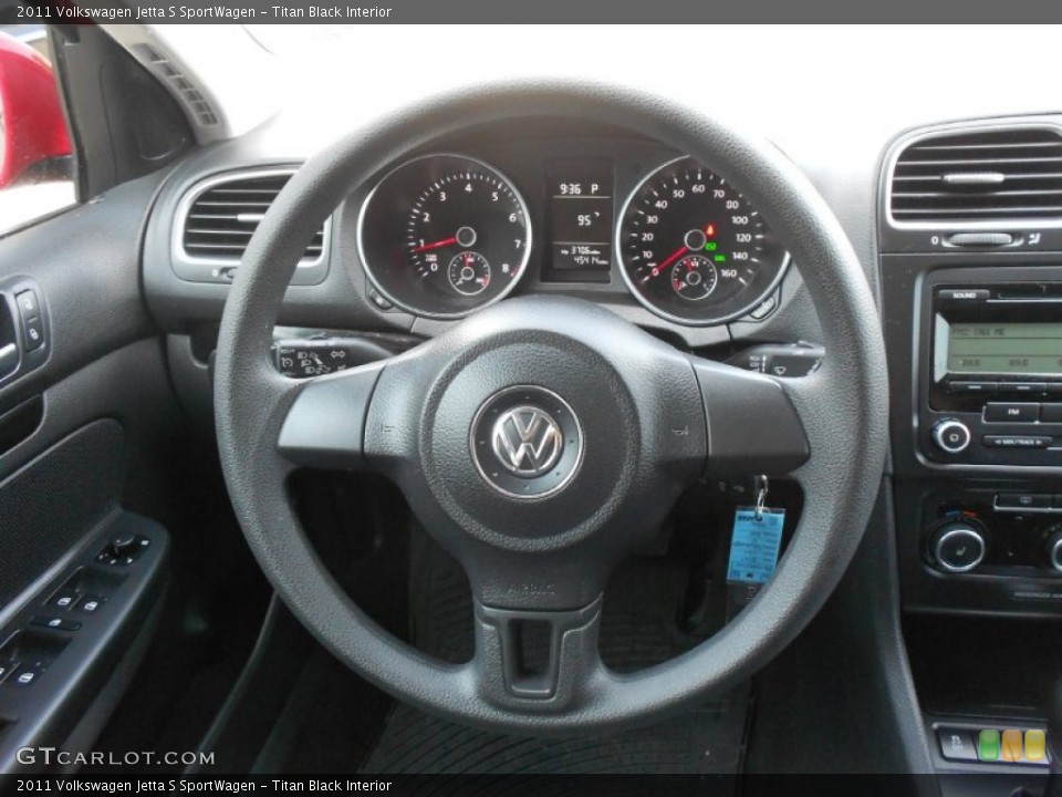 Titan Black Interior Steering Wheel for the 2011 Volkswagen Jetta S SportWagen #67175858