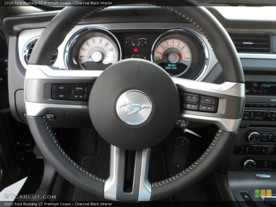 Charcoal Black Interior Steering Wheel for the 2010 Ford Mustang GT Premium Coupe #67195274