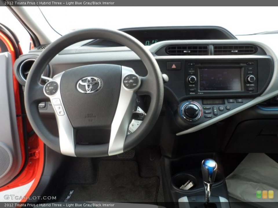 Light Blue Gray/Black Interior Dashboard for the 2012 Toyota Prius c Hybrid Three #67199525