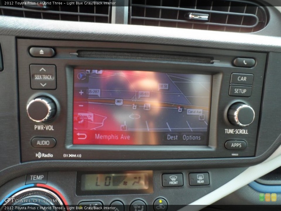 Light Blue Gray/Black Interior Navigation for the 2012 Toyota Prius c Hybrid Three #67199531